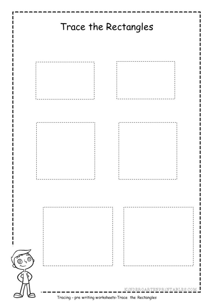 Rectangle Tracing worksheet free printable