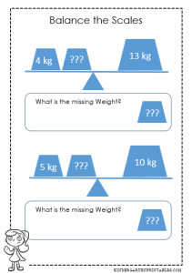 balance scale worksheet