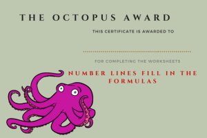 Octopus Award - Number Lines Fill in the Formulas