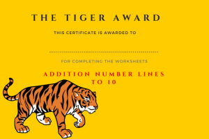 Tiger Award - Number Lines to 10