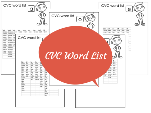 CVC WORD LIST