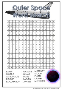 outer space word search