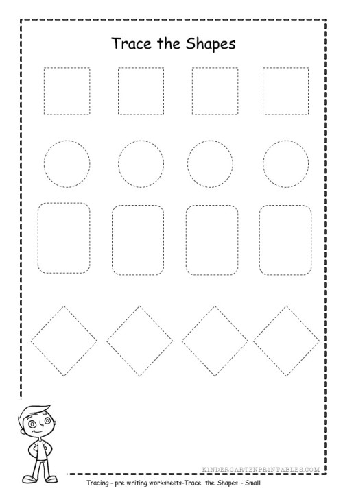 small shape tracing worksheets free printables