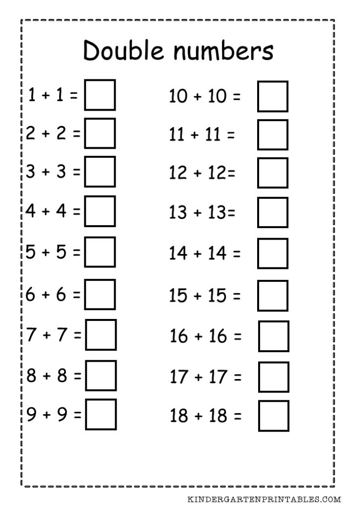 Doubling Numbers To 10 Worksheet