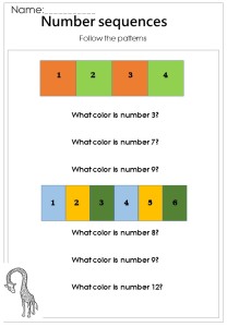 basic number sequences worksheet