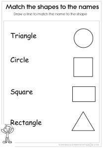 Match the shapes to their names worksheets