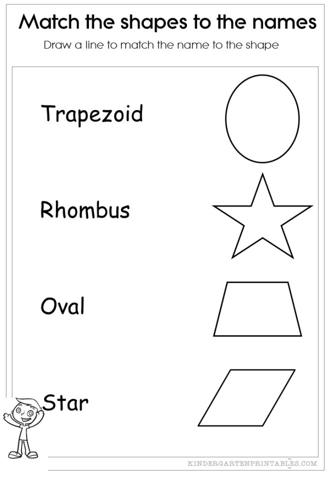 Match the shapes to the names worksheets